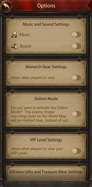 options screenshot